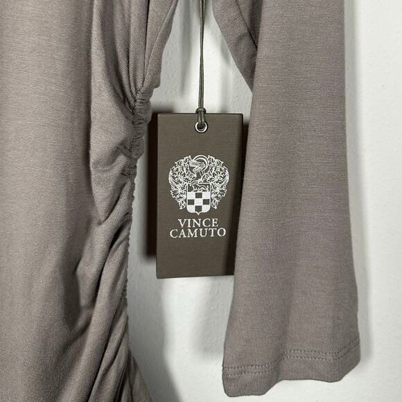 NWT Vince Camuto Mink Gray V Neck Quarter Sleeve Blouse Women's Small - Picture 4 of 6